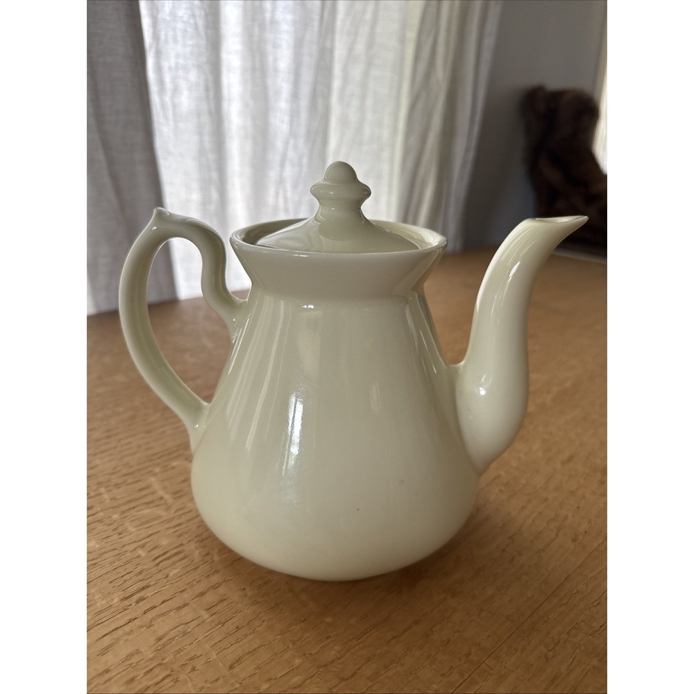 Hall 205 Philadelphia Teapot Tea Pot Cream Pale Yellow VTG MCM USA Defect